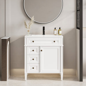 Dayan 30" Vintage Bathroom Vanity with Sink Top, Faucet, Eco - friendly Hand Paint - Stu's Home Improvement Outlet