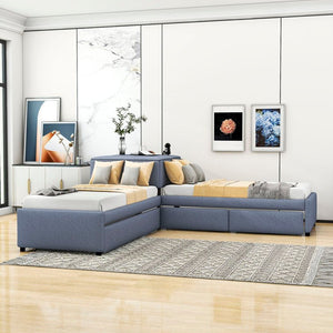 Biermann Twin 2 Drawer Bed with Built - in - Desk by Isabelle & Max - Stu's Home Improvement Outlet