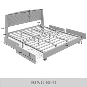 Laksha Upholstered Wingback Storage Bed - Stu's Home Improvement Outlet