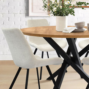 Pinkard 4 - Person Dining Table Sets With 46'' Round Table & 4 Upholstered Chenille Chairs - Stu's Home Improvement Outlet