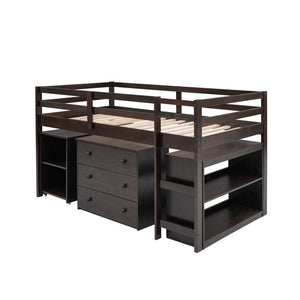 Anne 3 Drawer Low Loft Bed with Dresser, Desk and Shelves by Three Posts Baby & Kids - Stu's Home Improvement Outlet