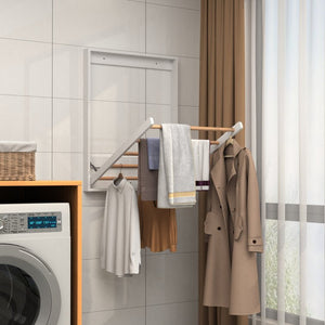 Ahmid Wood Wall - Mounted Drying Rack - Stu's Home Improvement Outlet
