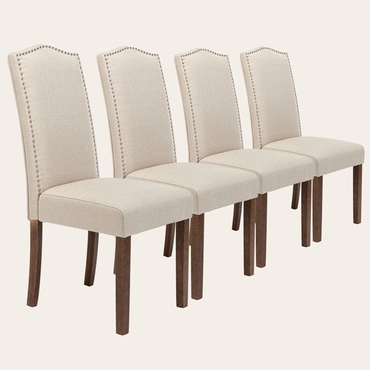 Behare Linen Full Back Side Chair Dining Chair with Nailhead Trim (Set of 2) - Stu's Home Improvement Outlet