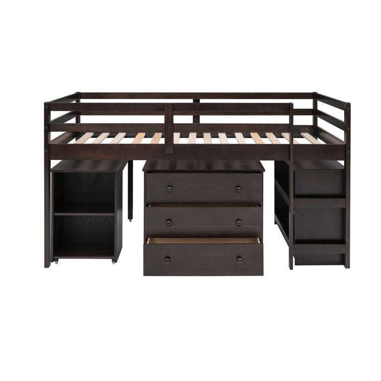 Anne 3 Drawer Low Loft Bed with Dresser, Desk and Shelves by Three Posts Baby & Kids - Stu's Home Improvement Outlet
