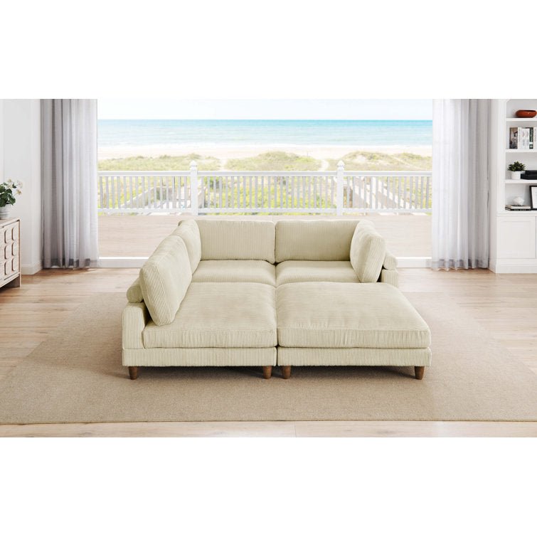 Barbarette 4 - Piece Corduroy Sectional - Stu's Home Improvement Outlet