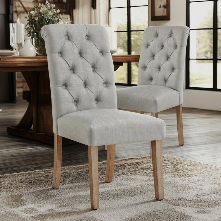 Selema Linen Upholstered Dining Parsons Chairs - Stu's Home Improvement Outlet