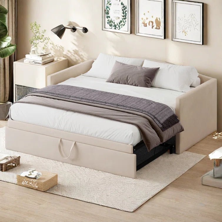 Upholstered Daybed With Pop Up Trundle - Stu's Home Improvement Outlet