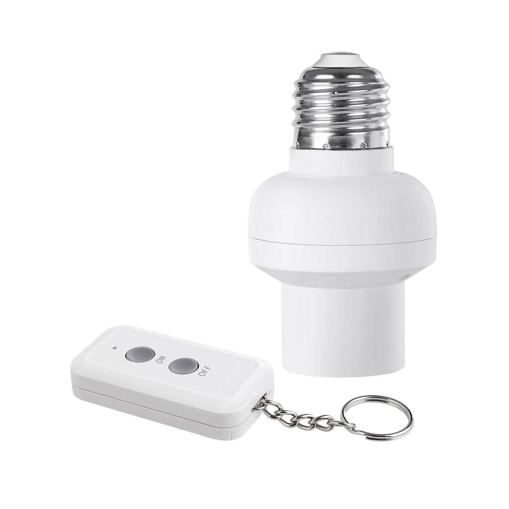 120-Volt Remote Control Light Bulb Socket Switch Kit, White (1 Remote Plus 1 Socket)