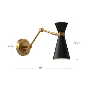 Blake 5 - in 1 Light 60 - Watt Aged Gold/Matte Black Vanity Light - Stu's Home Improvement Outlet