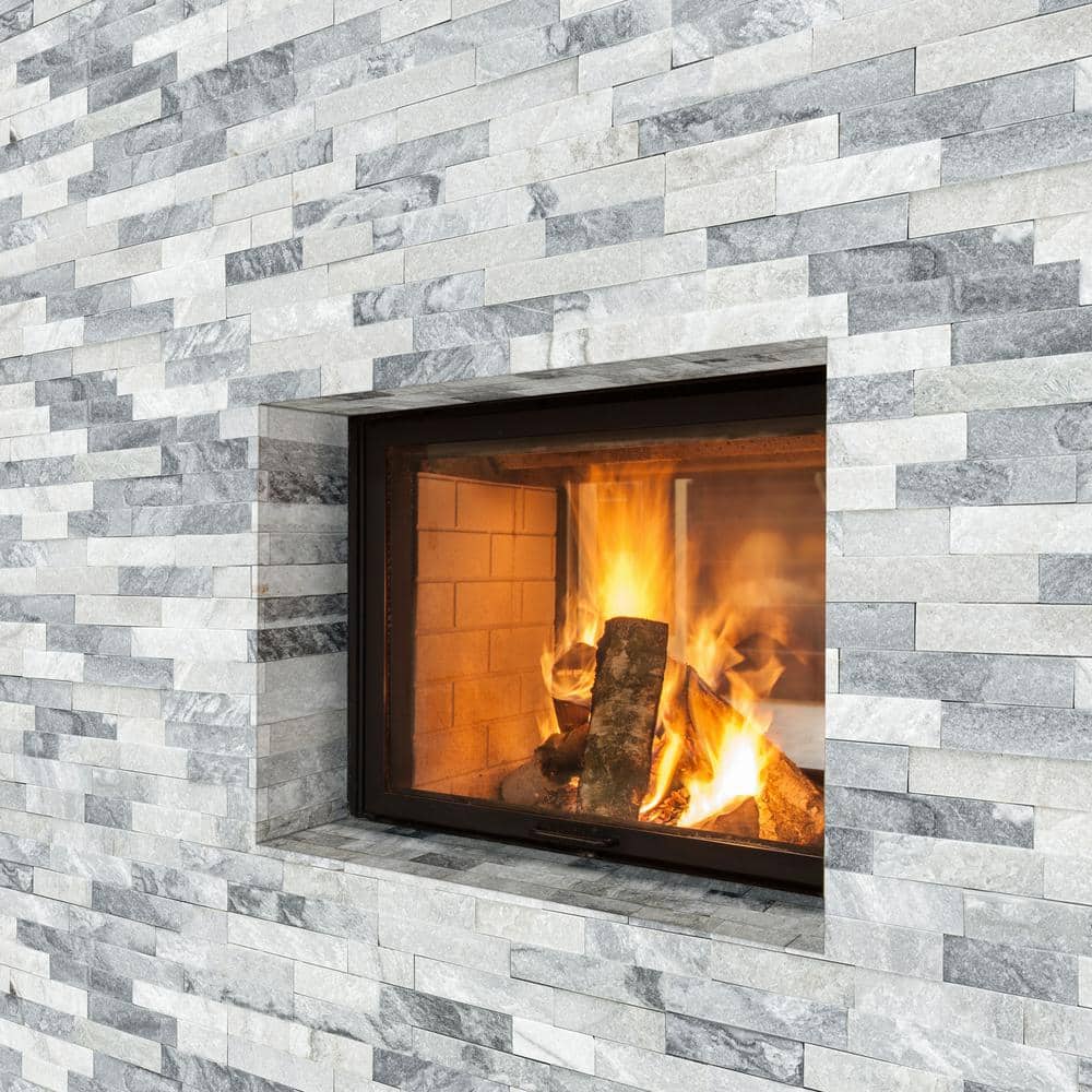 MSI Alaska Gray Ledger Panel 6 in. x 24 in. Splitface Marble Wall Tile (6 sq. ft./Case)