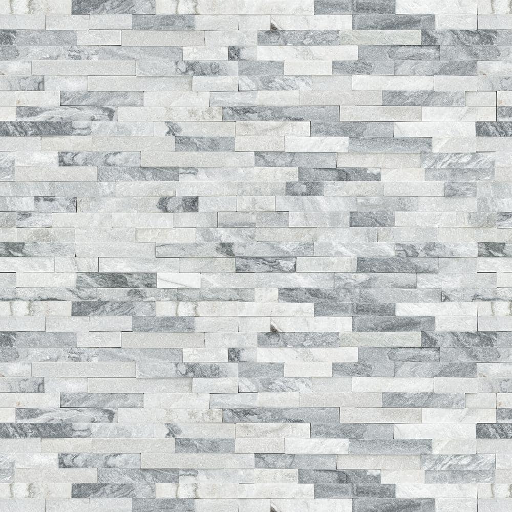 MSI Alaska Gray Ledger Panel 6 in. x 24 in. Splitface Marble Wall Tile (6 sq. ft./Case)