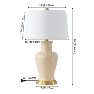 Julian 29 in. Traditional Classic Ceramic Urn LED Table Lamp, Almond - Stu's Home Improvement Outlet