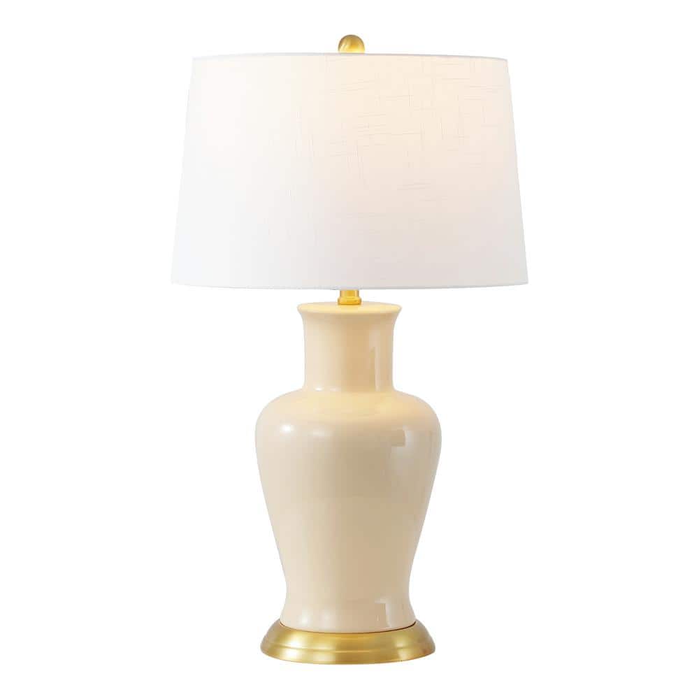 Julian 29 in. Traditional Classic Ceramic Urn LED Table Lamp, Almond - Stu's Home Improvement Outlet