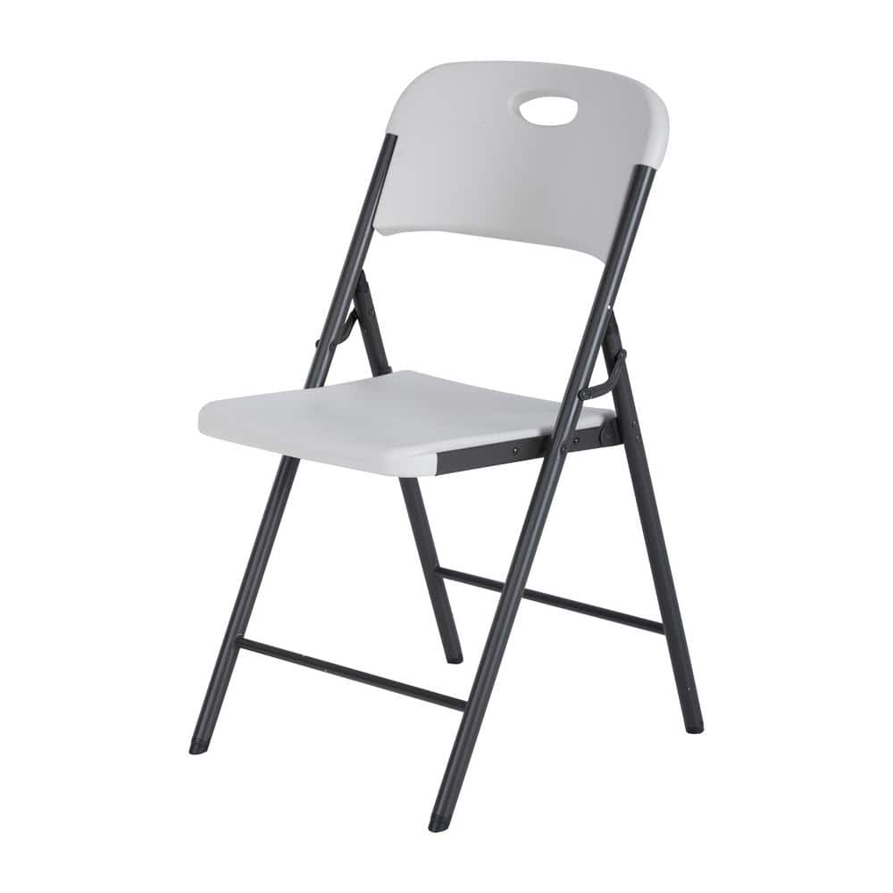 Almond Resin Seat Metal Frame Folding Chair