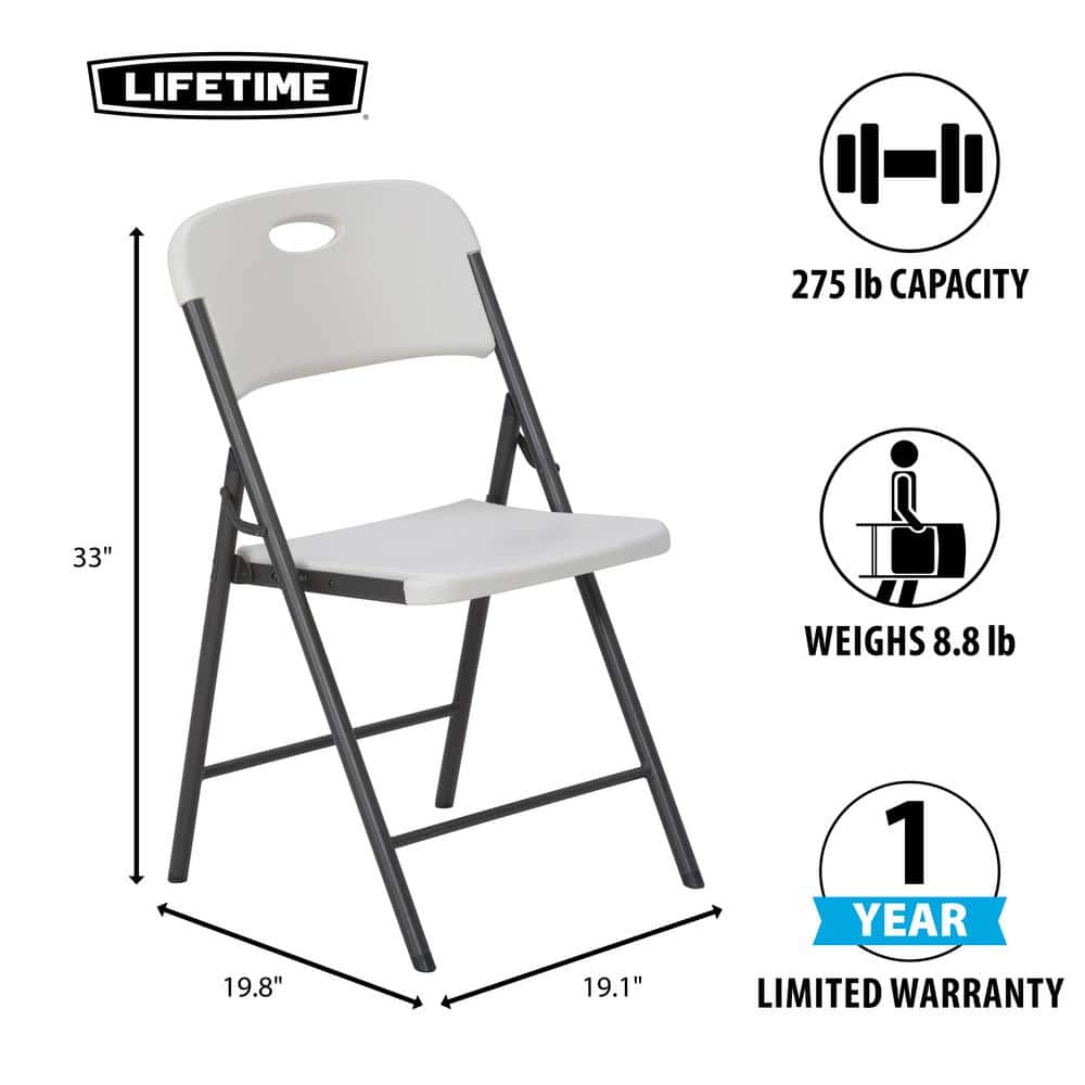 Almond Resin Seat Metal Frame Folding Chair