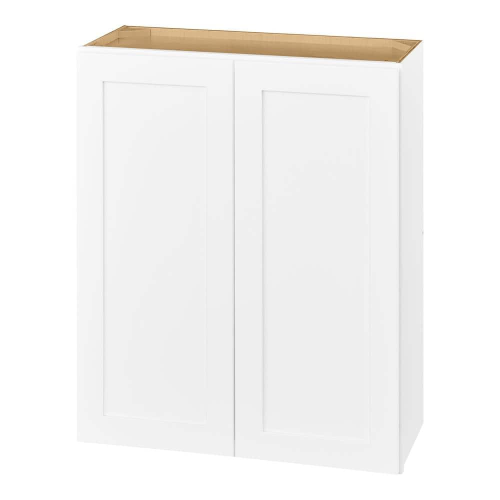 Avondale Shaker Alpine White Quick Assemble Plywood 30 in Wall Kitchen Cabinet (30 in W x 36 in H x 12 in D)