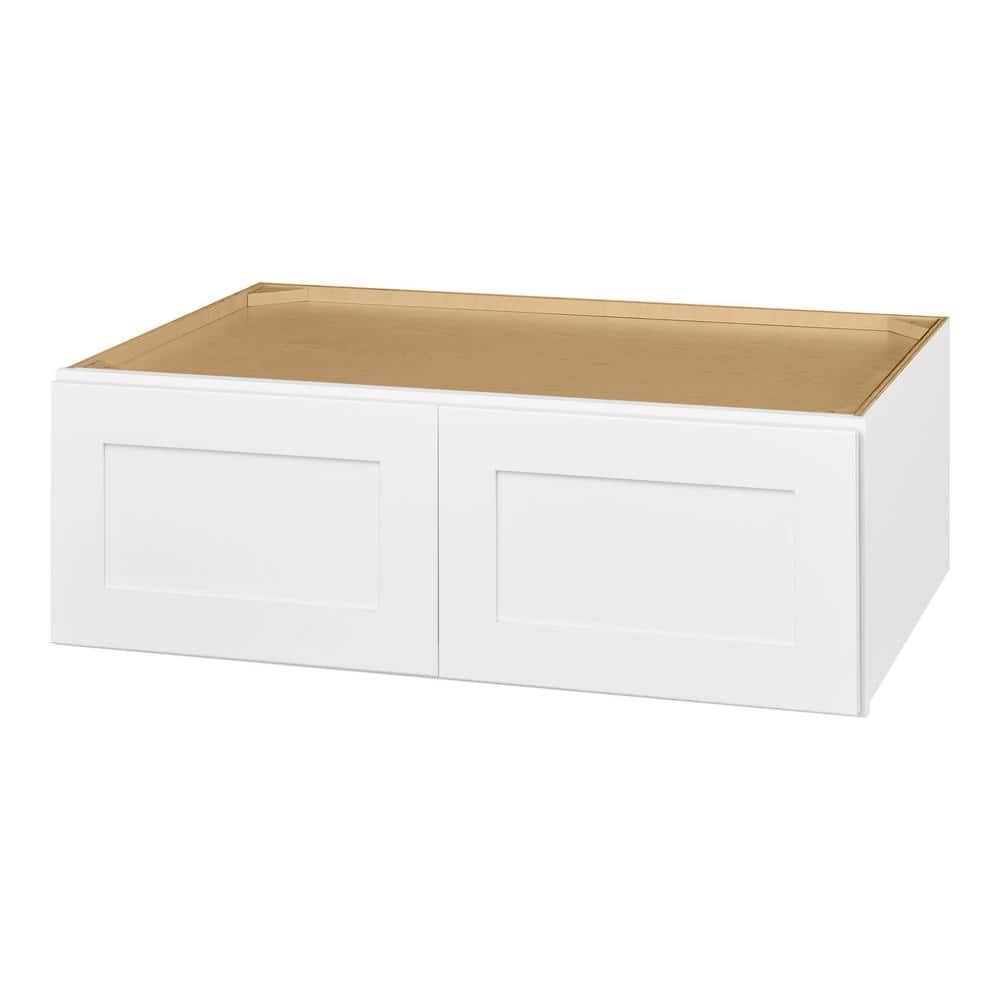 Avondale Shaker Alpine White Ready to Assemble Plywood 36 x 12in Wall Bridge Kitchen Cabinet(36 in W x 12 in H x 24in D)