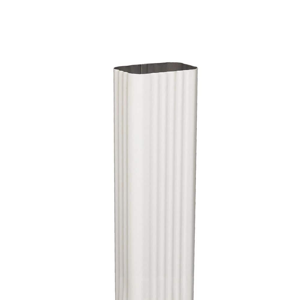 3 in. x 4 in. x 10 ft. White Aluminum Downspout