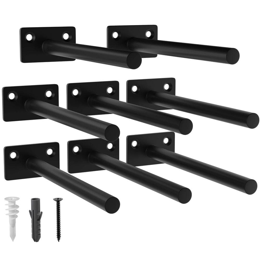 6 in. Floating Shelf Bracket, Hidden Brackets for Wood Shelf (8-Pack)