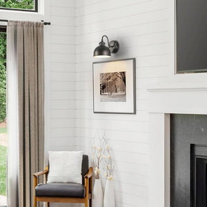 Modern Farmhouse 1 - Light Antique Brushed Black Wall Sconce with Metal Dome Shade - Stu's Home Improvement Outlet