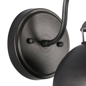 Modern Farmhouse 1 - Light Antique Brushed Black Wall Sconce with Metal Dome Shade - Stu's Home Improvement Outlet