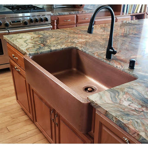 Adams 36 in. Farmhouse Apron Front Undermount Single Bowl 16 Gauge Antique Copper Kitchen Sink - Stu's Home Improvement Outlet