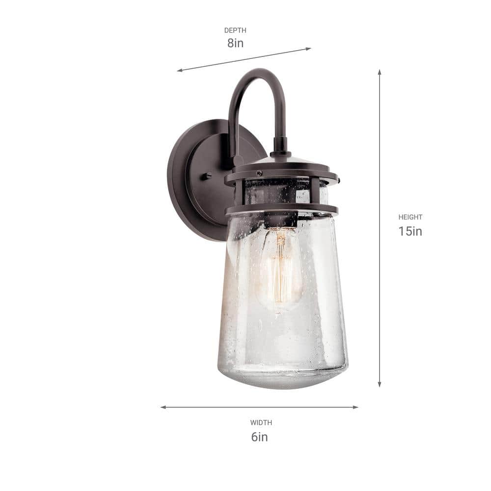 Lyndon 1 - Light Architectural Bronze Outdoor Hardwired Barn Sconce with No Bulbs Included (1 - Pack) - Stu's Home Improvement Outlet