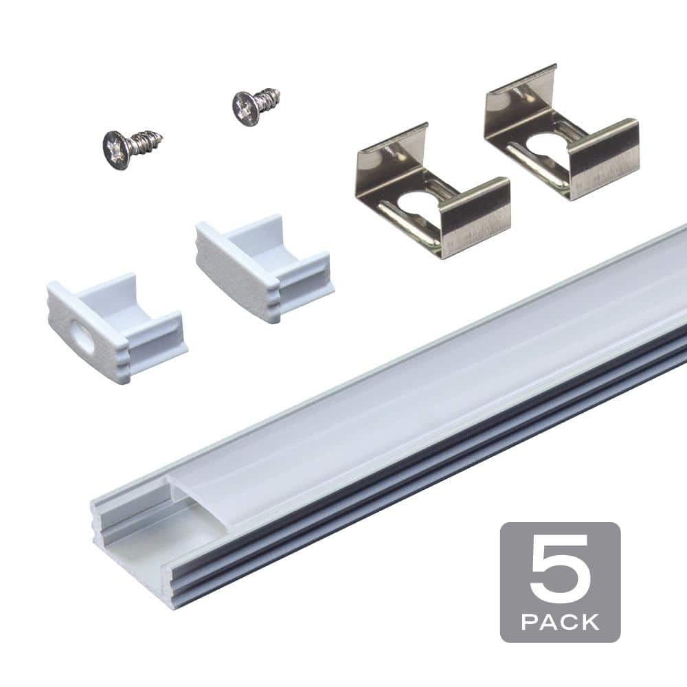RibbonFlex Aluminum LED Tape Light Flat Channel and Diffuser System Mounting Hardware (5 - Pack) - Stu's Home Improvement Outlet
