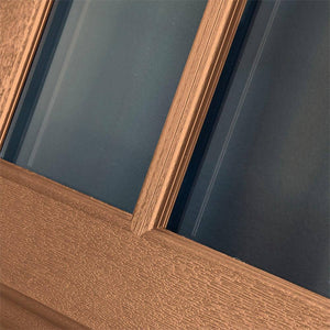 Regency 36 in. x 80 in. Modern 3 - Lite Equal Clear Glass RHIS Autumn Wheat Stain Mahogany Fiberglass Prehung Front Door - Stu's Home Improvement Outlet