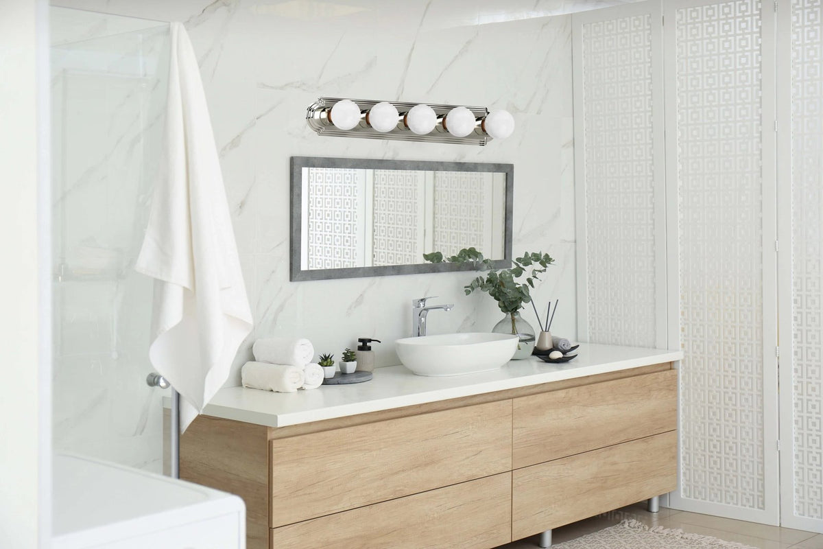 Volume Lighting 30-in 5-Light Brushed Nickel Transitional Vanity Light Bar