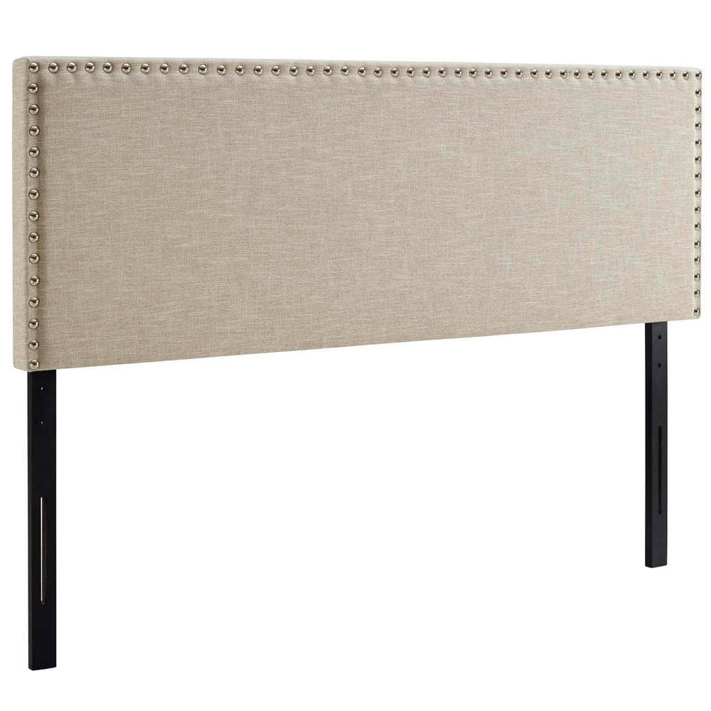 Phoebe Queen Upholstered Fabric Headboard in Beige - Stu's Home Improvement Outlet