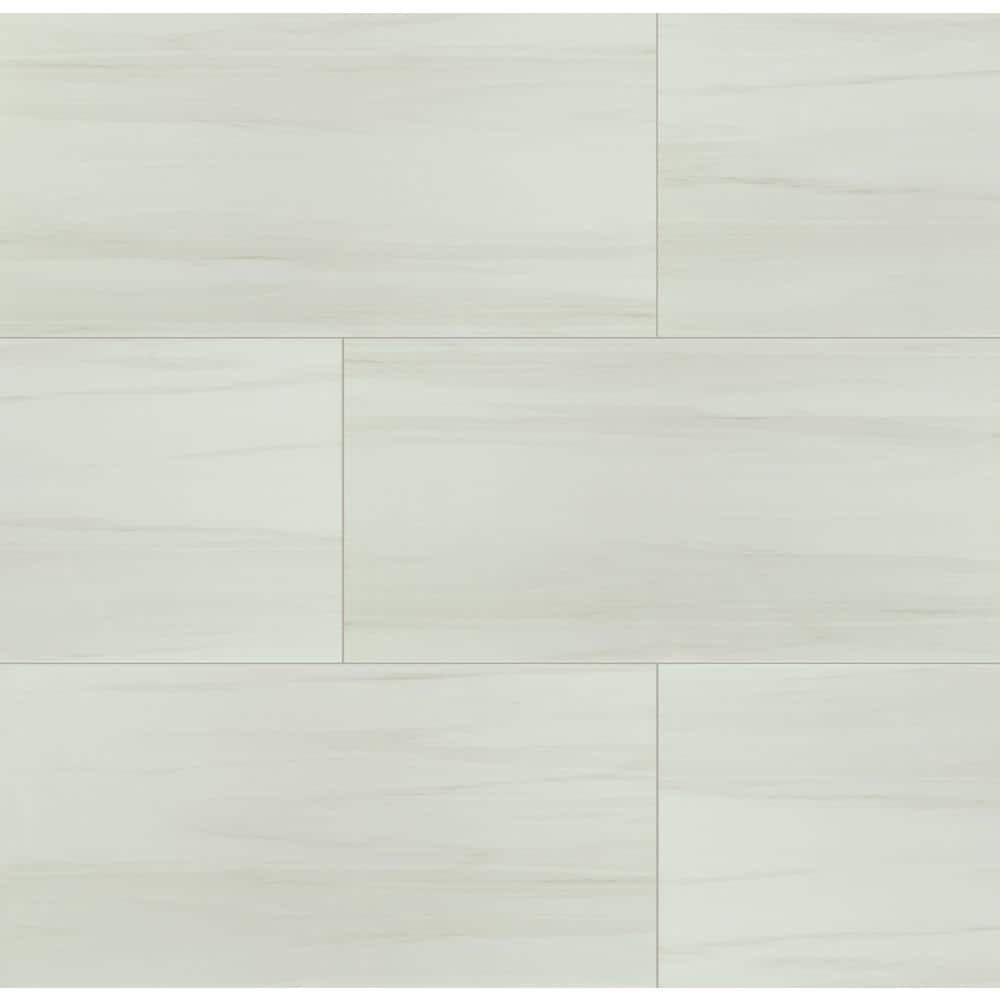 Bianco Dolomite 24 in. x 48 in. Polished Porcelain Stone Look Floor and Wall Tile (16 sq. ft./Case)