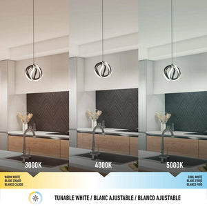 Vivaldi 16 - Watt 1 Light Matte Black Modern 3 CCT Integrated LED Mini Pendant Light Fixture for Kitchen Island - Stu's Home Improvement Outlet