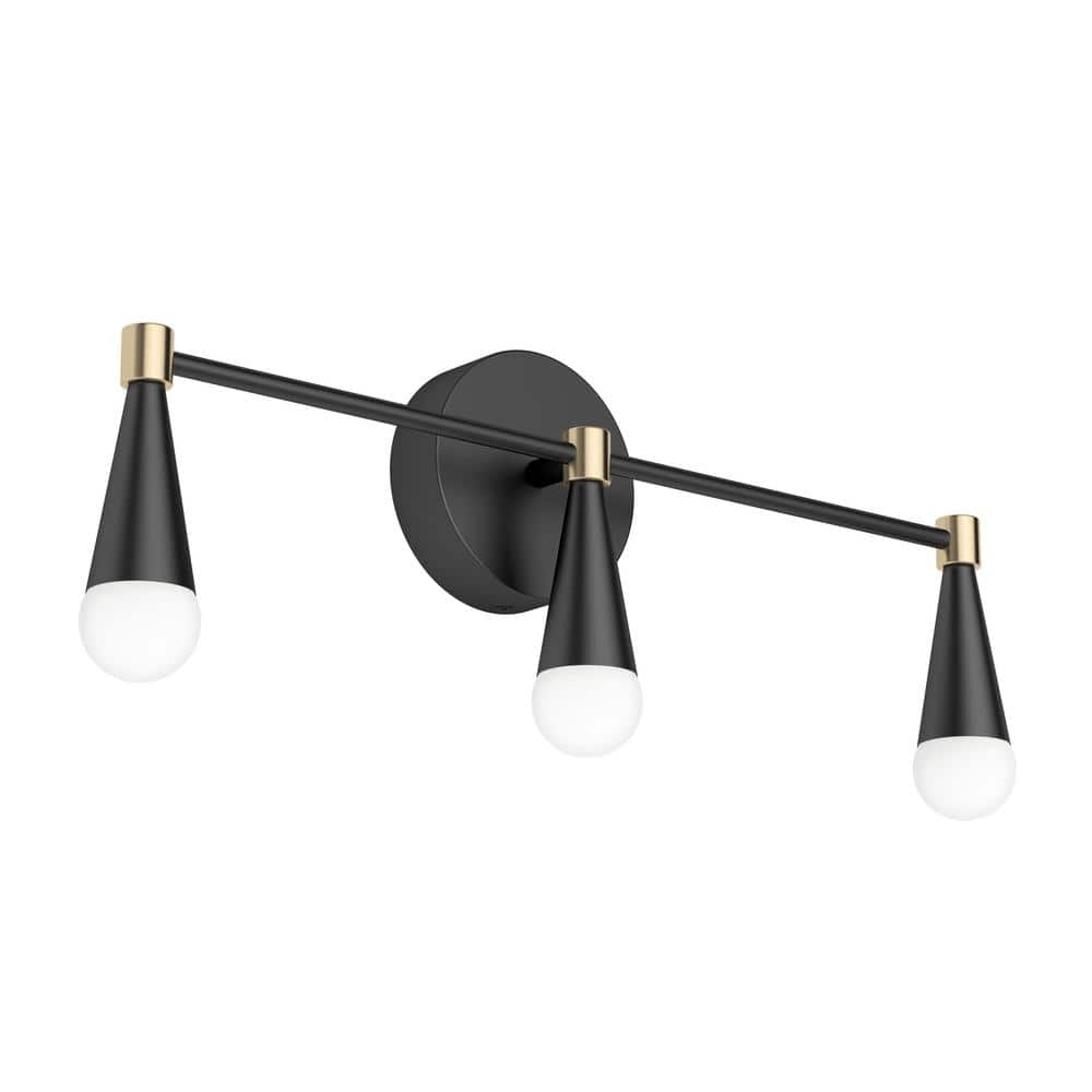 Wayden 21 in. 3 Light Matte Black & Gold Modern 3 CCT Integrated LED Vanity Light Bar for Bathroom - Stu's Home Improvement Outlet