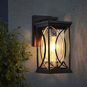 14 in. 1 - Light Black Hardwired Outdoor Wall Light Lantern Sconce with No Bulb Included - Stu's Home Improvement Outlet
