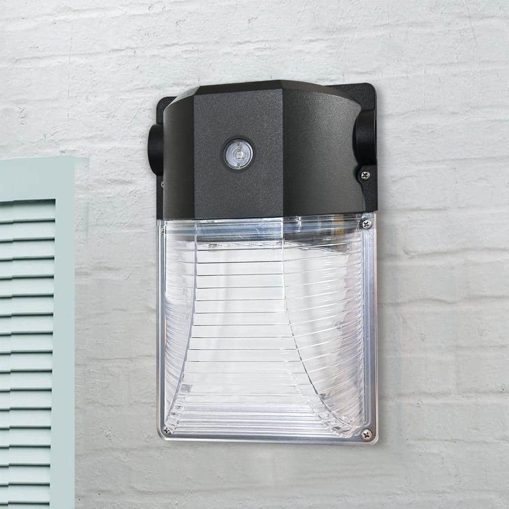 100Watt Equivalent LED Integrated LED Bronze Mini Wall Pack Light Dusk to Dawn 2730LM 5000K