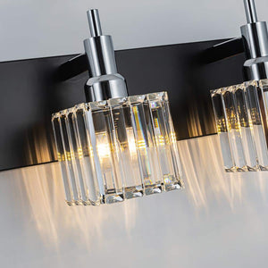 Orillia 19.7 in. 3 - Light Modern Black Chrome Bathroom Vanity Light with Crystal Shades - Stu's Home Improvement Outlet