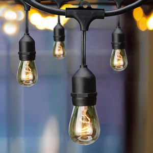 Hampton Bay 12 - Light 24 ft. Indoor/Outdoor Plug - In Incandescent Edison Bulb String Light - Stu's Home Improvement Outlet