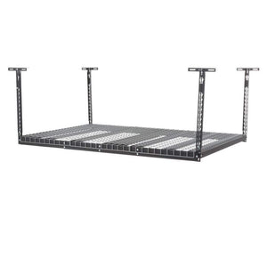 97.5 in. W x 43.75 in. H x 48 in. D Adjustable Height Metal Heavy - Duty Overhead Garage Storage Rack in Black - Stu's Home Improvement Outlet