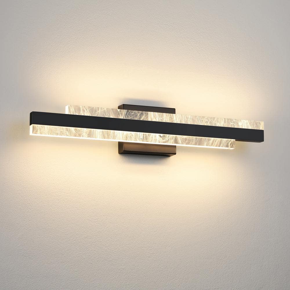 24 in. 1-Light Black LED Vanity Light Bar, Dimmable Bathroom Light