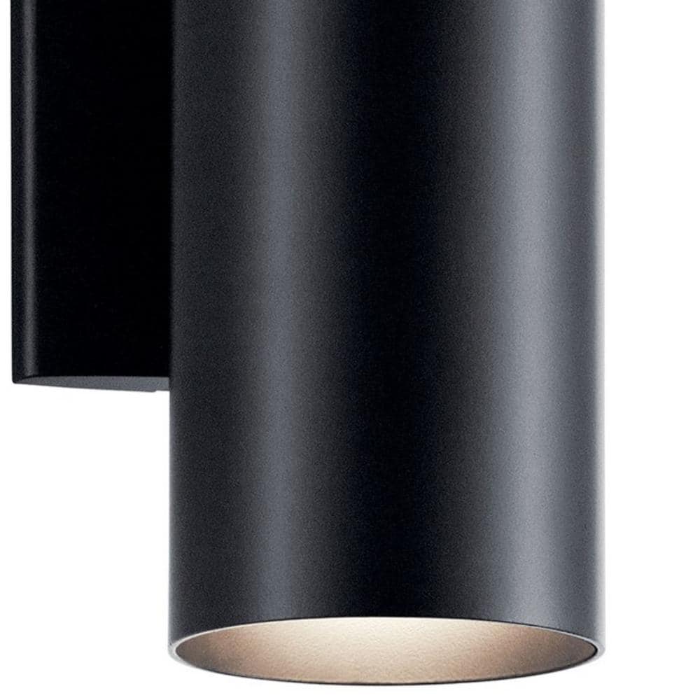 Independence 12 in. 2-Light Black Outdoor Light Wall Cylinder (1-Pack)
