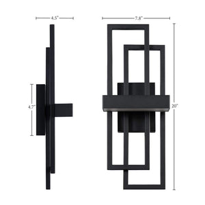 1 - Light Matte Black LED Wall Sconce with Geometric Metal Frame - Stu's Home Improvement Outlet