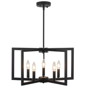 5 - Light Black Candlestick Chandelier Light Fixture for Dining Room or Kitchen - Stu's Home Improvement Outlet