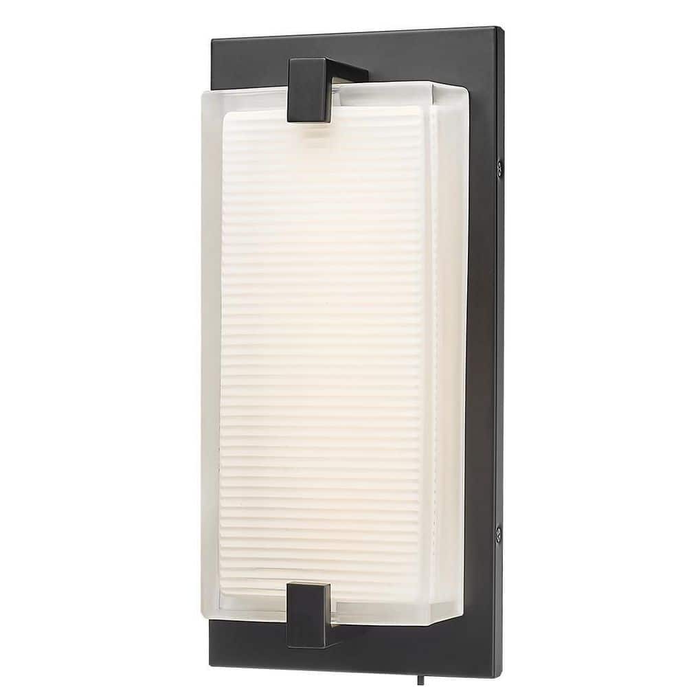 6 in. 20-Watt Vanity Light Dimmable 1 Light Black LED Wall Sconce Light with Glass Shade 5 Color Temperatures Adjustable