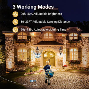 16.8 in. Black Motion Sensing Dusk to Dawn Outdoor Hardwired Wall Lantern Scone with No Bulbs Included, Set of 2 - Stu's Home Improvement Outlet