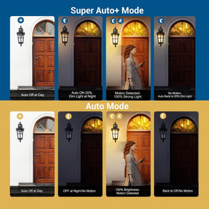 16.8 in. Black Motion Sensing Dusk to Dawn Outdoor Hardwired Wall Lantern Scone with No Bulbs Included, Set of 2 - Stu's Home Improvement Outlet