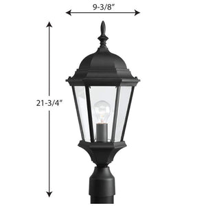 Welbourne Collection 1 - Light Textured Black Clear Beveled Glass Traditional Outdoor Post Lantern Light - Stu's Home Improvement Outlet