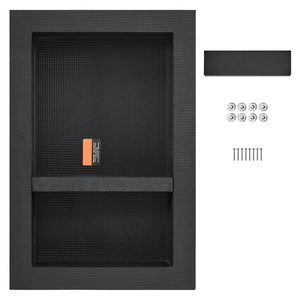 16 in. W x 3.94 in. H x 23.94 in. D Shower Niche Ready for Tile Double Shelf Organizer in Black. Double Shelf Organizer - Stu's Home Improvement Outlet