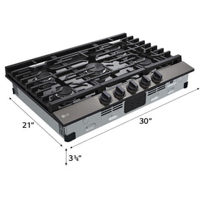 LG 30 in. Gas Cooktop in Black Stainless Steel with 5 Burners and EasyClean - Stu's Home Improvement Outlet