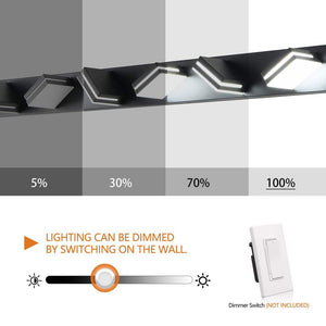 55 in. W 7 - Lights LED Vanity Light for Bathroom, Black Wall Sconce Over Vanity Mirror, Cool White 6000K - Stu's Home Improvement Outlet